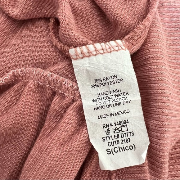 ribbed knit babydoll dress mauve pink‎ short sleeve flowy casual dress Size S - Picture 9 of 10
